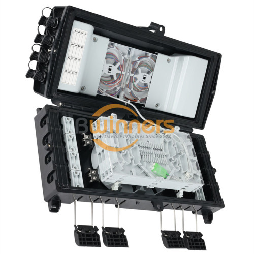 กล่องแจกจ่ายใยแก้วนำแสงที่มี 16 คอร์ Mini IP SC/APC pre-connectors สีดำ