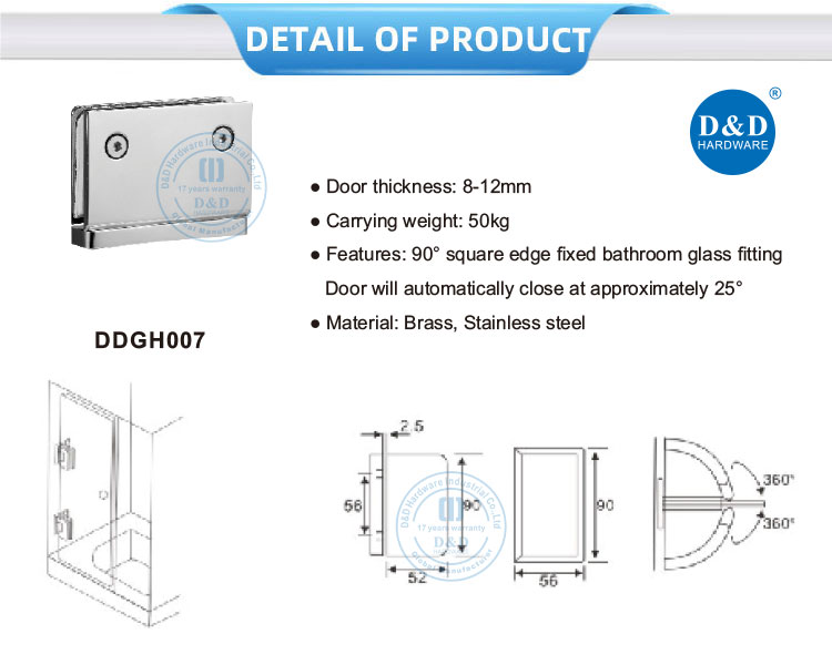 chrome shower door hinges