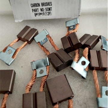 Carbon Brush Set for Caterpillar Starter Motor - 8*19*19, 12PCS/SET (Brush Holder 50MT RX9212)
