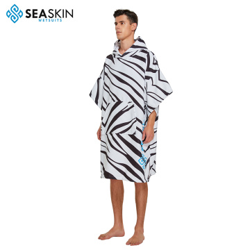 Seaskin Custom Digital Print Mikrofaser Erwachsener Surf Poncho Kapuzenhandtuchponcho