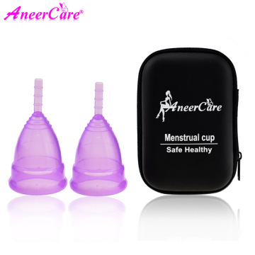 2pcs menstrual collector menstrual cup medical silicone copas menstruales silicona medical grade silicone lady period cup