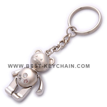 Zinc Alloy Custom Metal Souvenir Paris Bear Keychain (BK53159)
