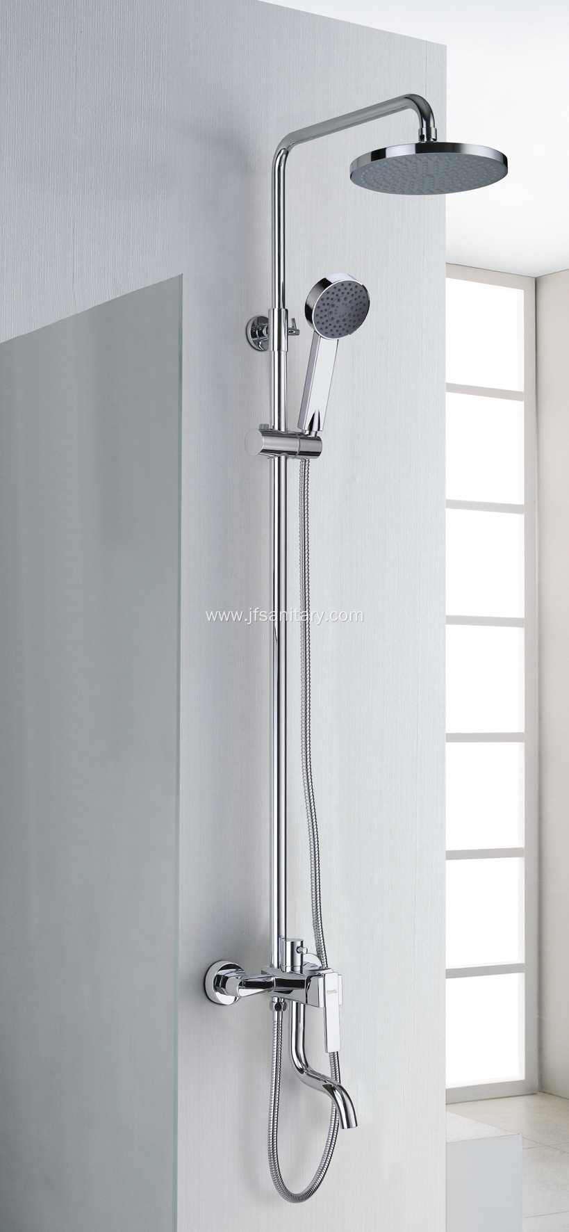 New Round Exposed Shower System With Tub Spout