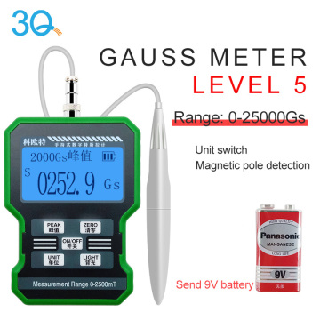 Portable Digital TeslaMeter with Hall Effect Probe for Magnet Testing