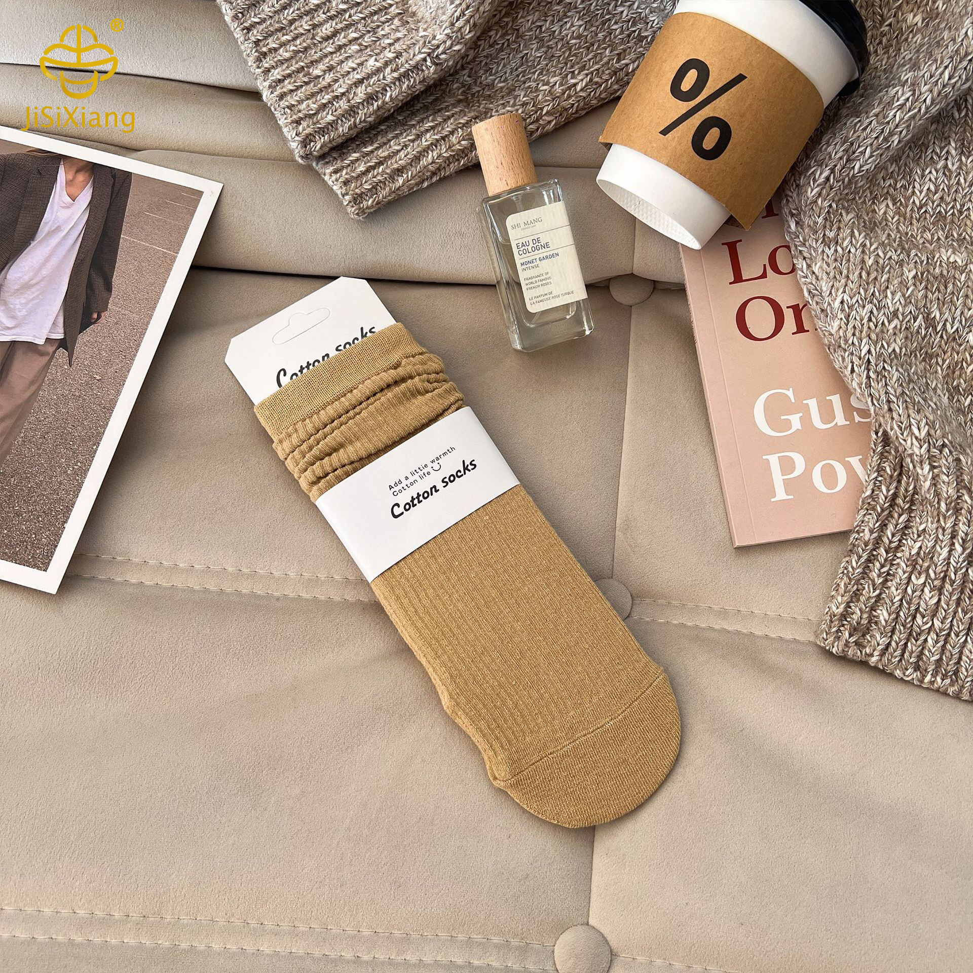 version solid color mid tube sock pile socks college style