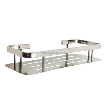 X16831 304 Stainless Steel Silver Corner Bathroom Single Shelf