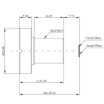 8mm F4.0 M12 Low Distortion Board Lens for 2/3" Sensor