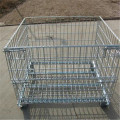 Warehouse Folding Rolling Metal Container Storage Cage
