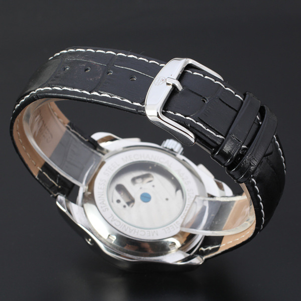 Mens Automatic Movemen Fashion Leather Strap Watch