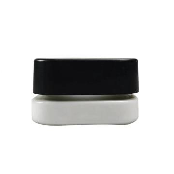 Black wide mouth cosmetic jar with aluminum lid