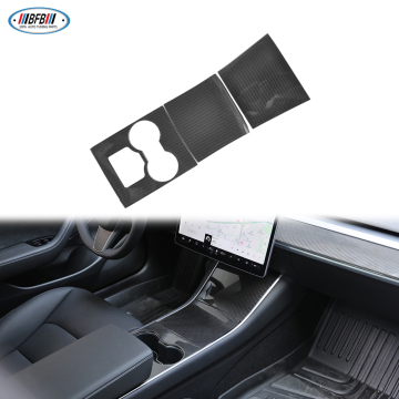 Matte Carbon Fiber Interior Center Console Panel Sticker Trim for Tesla Model 3