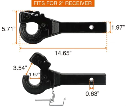 Black 5th Wheel Trailer Truck Tow Mount Hitch Pintle Hook