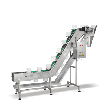 Customized Dump Height Bowl Conveyor for Automated Portion Weight Transport