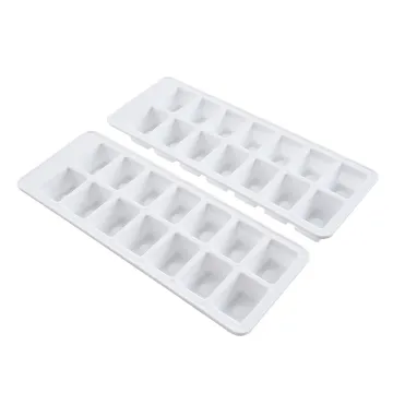 Easy Release 14 Cavity Square Ice Cube Trays: Disposable Plastic PP Storage Containers for Home Use