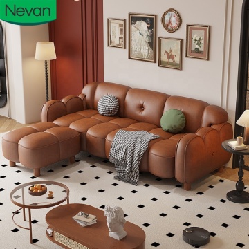 Customized Modern Luxury Oil Wax Leather Modular Sofa for Wholesale