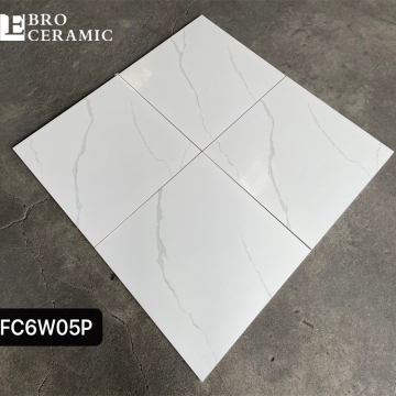 Carrara White Glazed Porzellan Fliesen 60x60 für Wohnzimmer