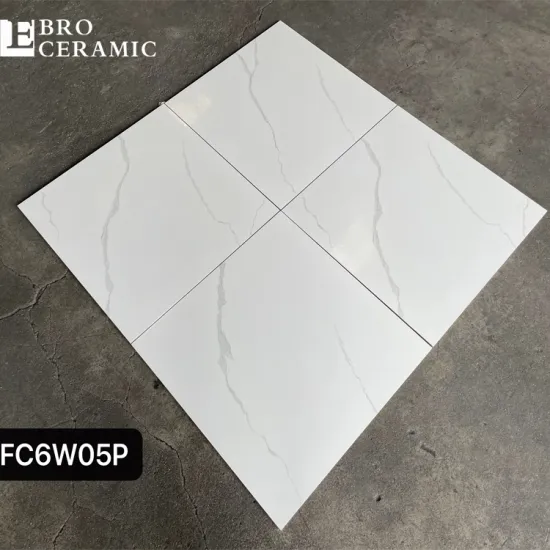 Carrara White Glazed Porcelain Tile 60x60 for Living Room
