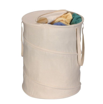 spiral pop up Canvas hamper basket