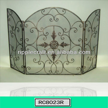 Iron Folding Fireplace Screen