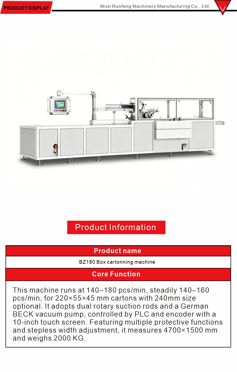 High Speed Carton Packaging System