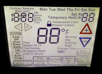 Touch screen temperature LCD display for indoor control