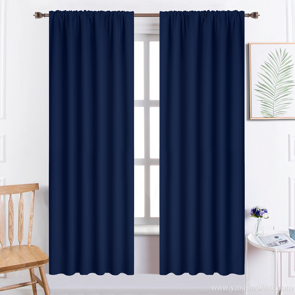 Custom Navy Blue Blackout Curtains 72 Inch