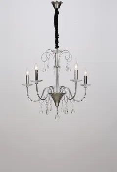 European style decorate lighting simple candle wrought iron chandelier with crystal factory supply