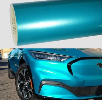 metallic gloss coral blue car wrap vinyl