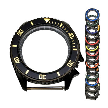 Kasing jam tangan baja stainless hitam 42mm untuk gerakan NH35/NH35A/NH36 dengan kaca bijih keras