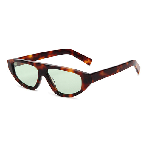 Mellume Flat Top Aviator Shield Acetate UV400 Sunglasses