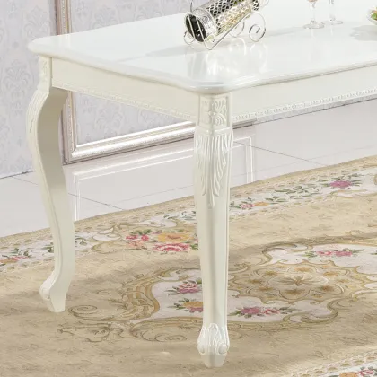 European style high quality dining table long white dining table