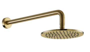 Brushed Gold Shower Arm & Shower Head Set