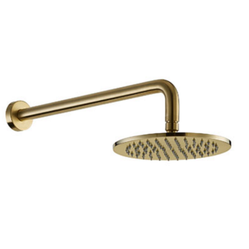 Brushed Gold Shower Arm &amp; Shower Head Set