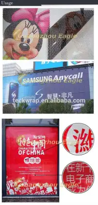 One Way Vision Sticker,Perforated One Way Vision Mesh Vinyl Sticker Printing