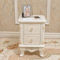 White MDF Wood Nightstand with Drawer