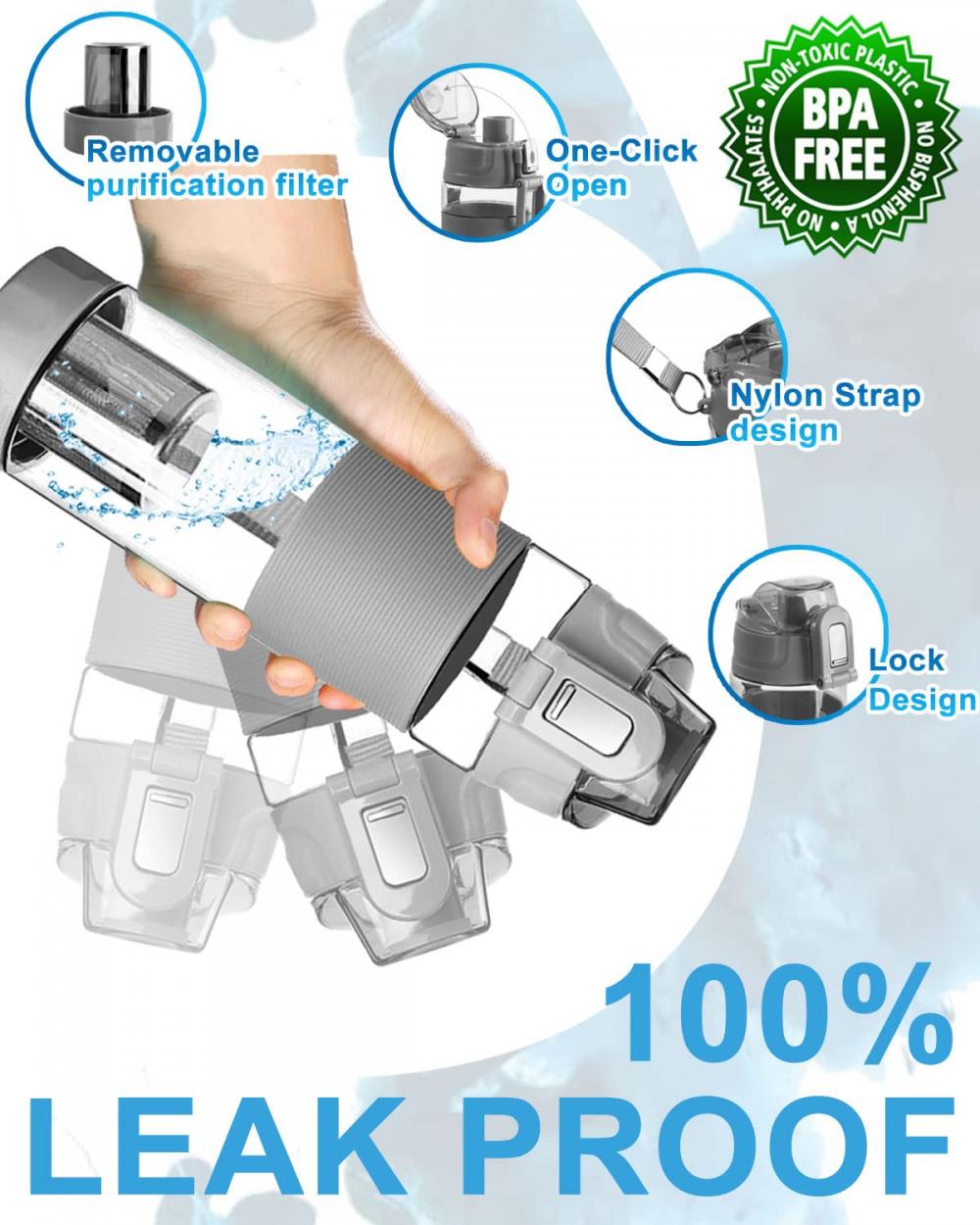 Alkaline Portable Water Filter Bottle