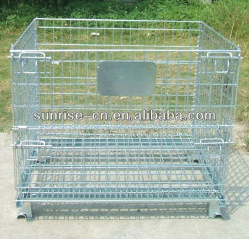 industrial stackable storage wire mesh containers