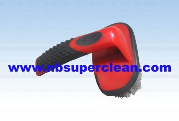 Soft TPR Handle PP Bristle Car Wheel Tire Brush Car Cleaning Brush cleaning tool wash brush