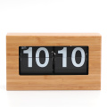 Box Shape Bamboo Material Retro Flip Clock