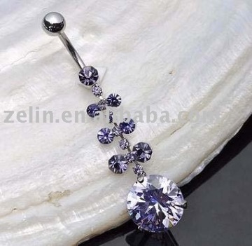 Simulated Amethyst 3ct Navel Belly Ring Dp332,navel jewelry,body jewelry
