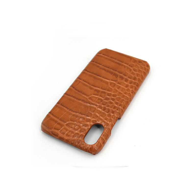Etui de téléphone portable en cuir véritable avec motif de crocodile vintage