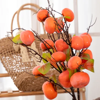 Artificial Persimmon Fruit Branches for Living Room Decoration