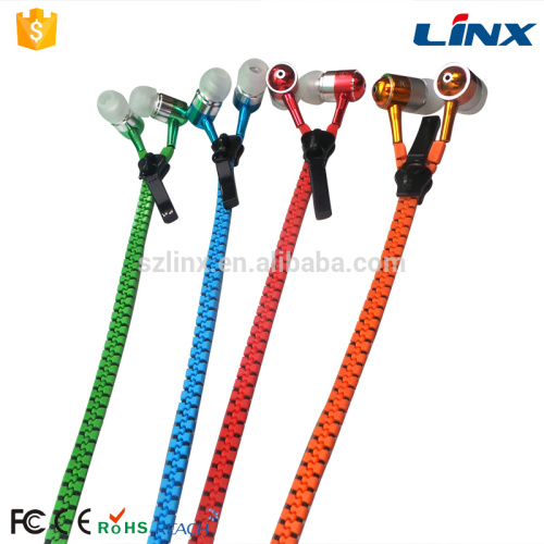 Zipper earphones MP3 MP4 music headsets