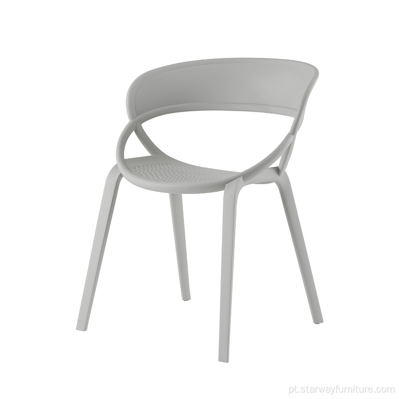 Cadeira de PP empilhável da cor personalizada exterior de plástico durável