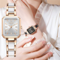 패션 브레이슬릿 걸쇠 사각형 쿼츠 여성을위한 시계