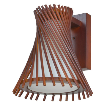 Wood wall lampshade hotel wooden bedside lamp