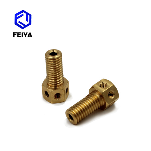 Șurub hexagonal din alamă non-standard cu orificiu cu canelură