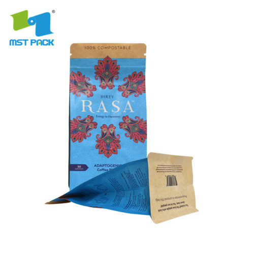 biodegradable matte kraft paper zipper bag pouch