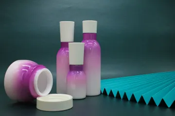 Violet glass bottle Cosmetic set