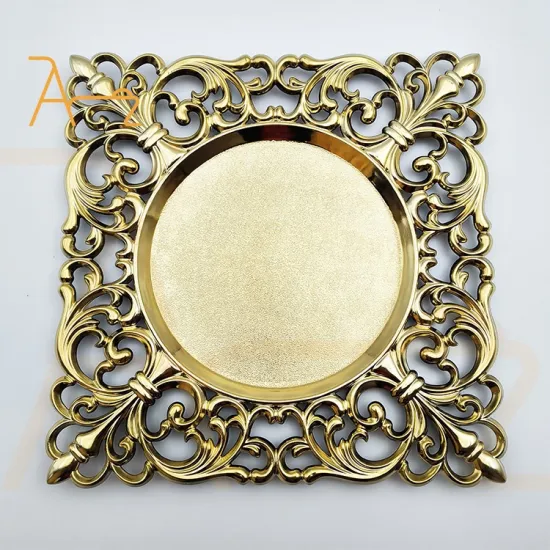New Elegant Luxury Charger Plate Set: Perfect Wedding Decoration and Dinnerware with Durable Gold Design